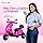 Kidsmate Swift Electric Scooter for Kids | Battery Operated Ride-On Toy with Music & LED Headlights | Wide Seat, Foot Accelerator with Front and Back Storage compartments | for Ages 2-6 Yrs - Pink
